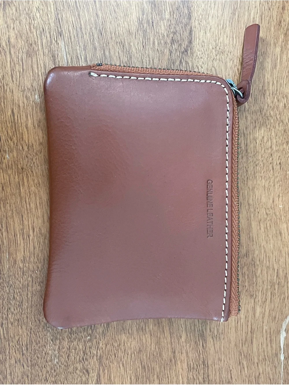 Stanley Chestnut Leather Zip Wallet Pouch